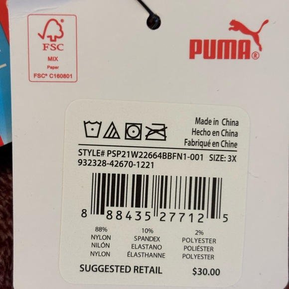 Puma Black Sports Bra with Gray Logo - Picture 6 of 7